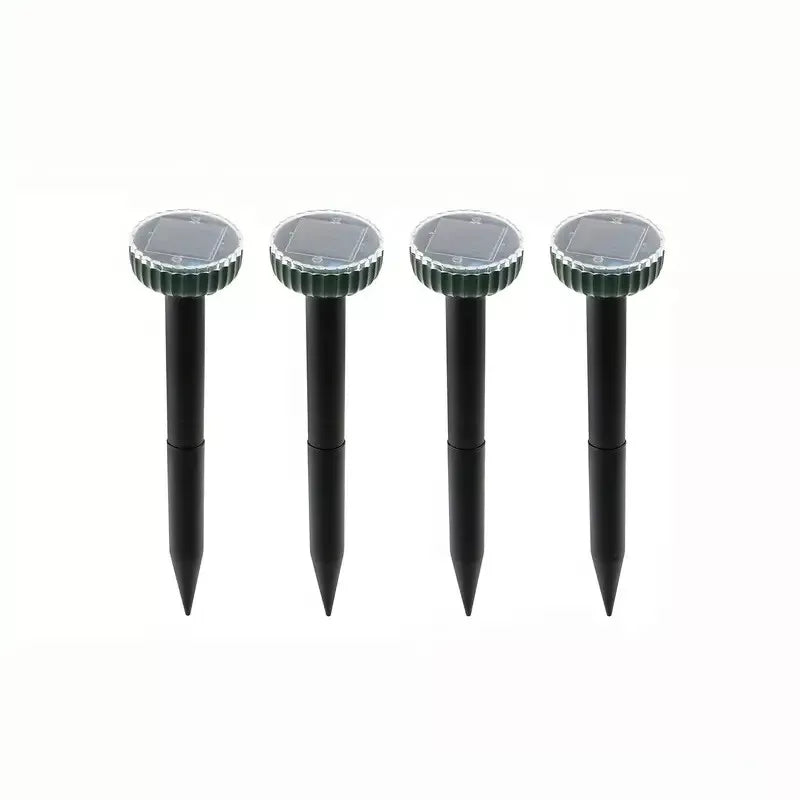 Batuutah 4pcs Solar Powered Soundwave Groundhog Repellent Mole Ground Mouse Rat