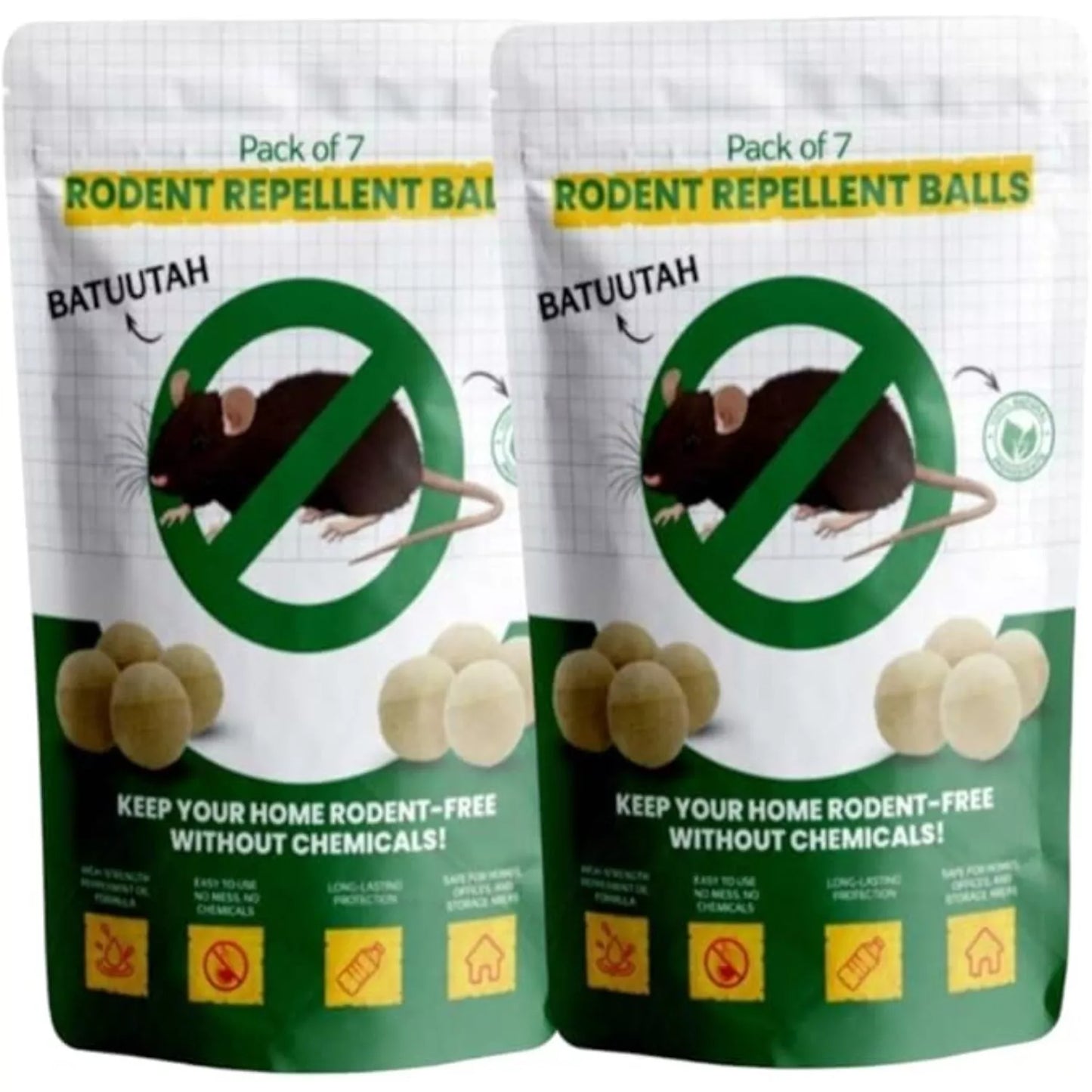 Batuutah 2 Pack Mouse Rodent Repellent Peppermint B