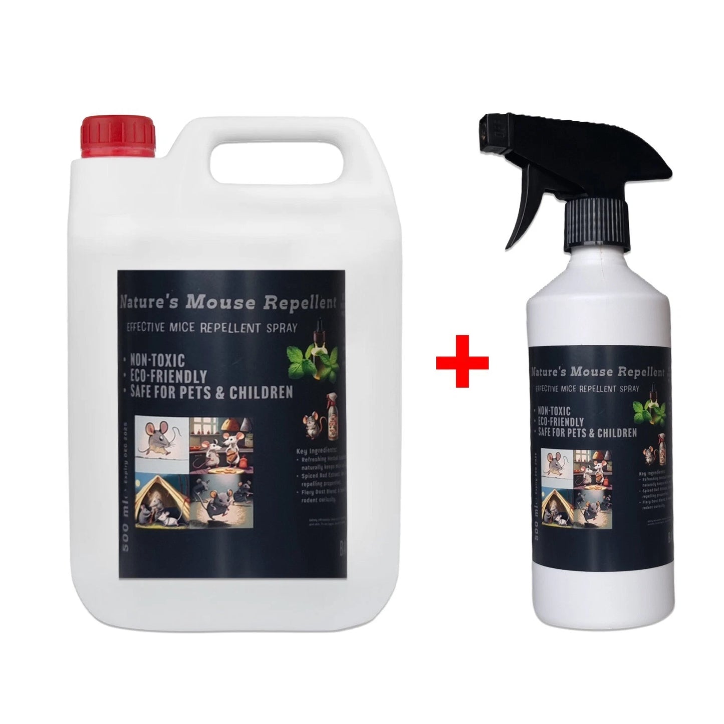 Batuutah indoor and outdoor Rat Mouse Repellent Spray 5L + 500ml