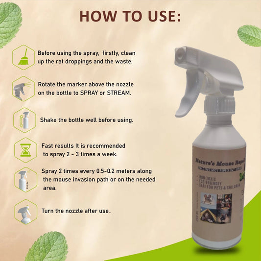Nature Mouse Rat Repellent Oil Spray 2x 250ML