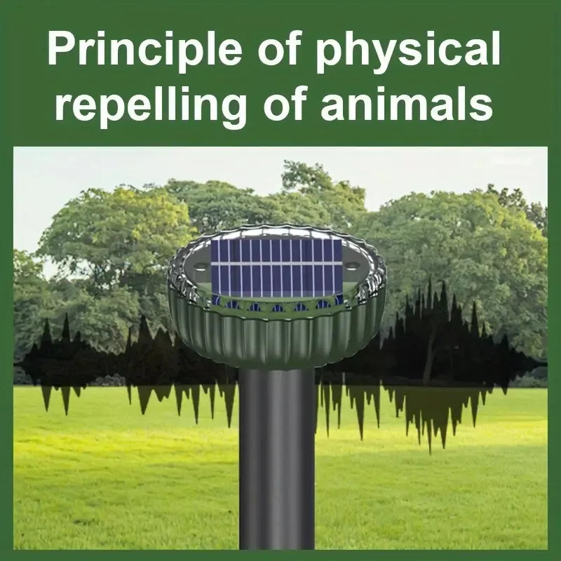 Batuutah 4pcs Solar Powered Soundwave Groundhog Repellent Mole Ground Mouse Rat