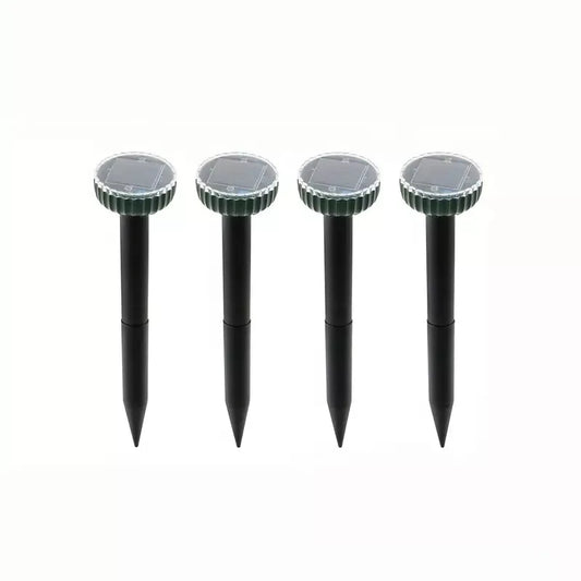 Batuutah 4pcs Solar Powered Soundwave Groundhog Repellent Mole Ground Mouse Rat
