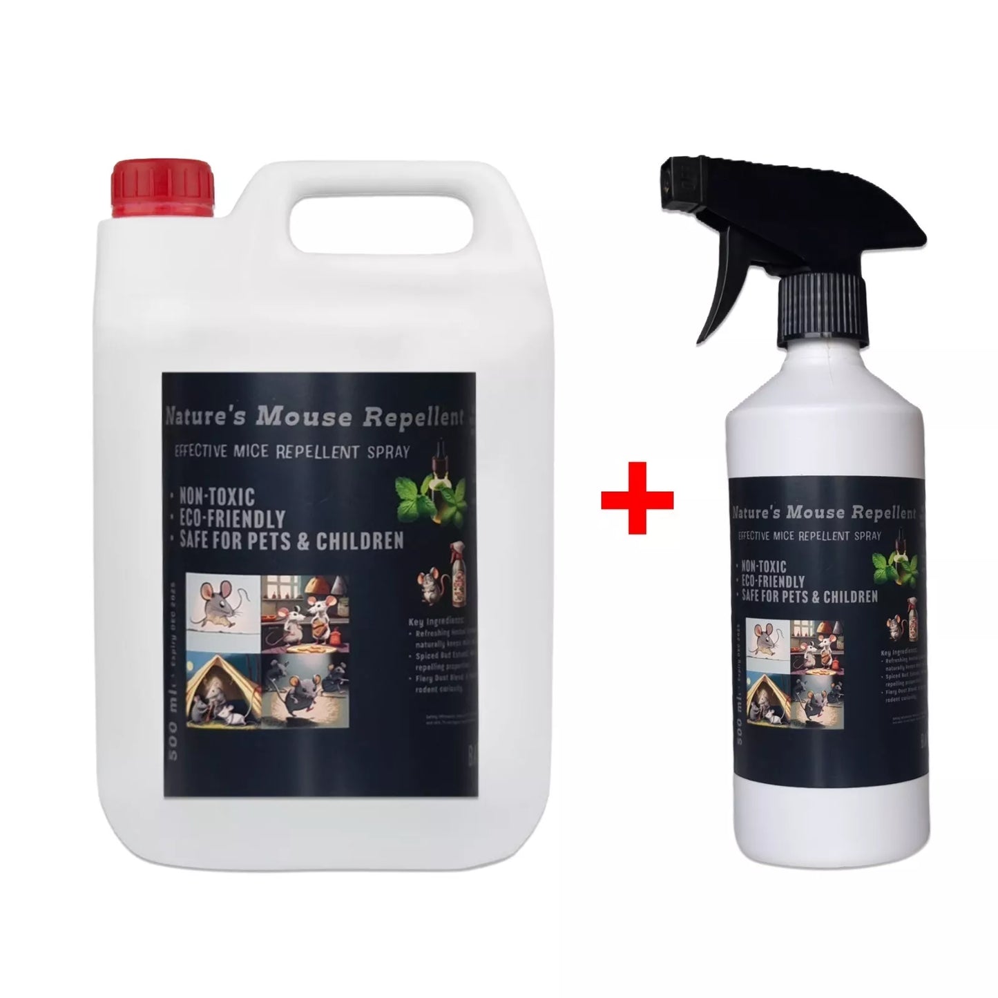 Batuutah    indoor and outdoor  Rat Mouse Repellent Spray 2.5L + 500ML