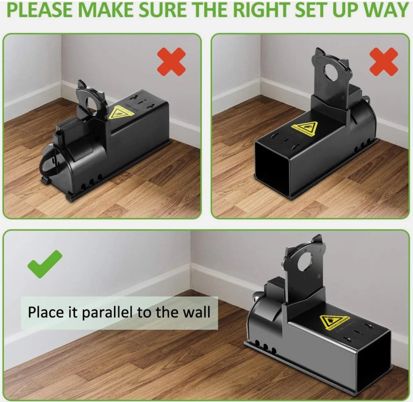 Large Rat Traps Catcher Indoor & Outdoor Black Cat Design Pack Of 4