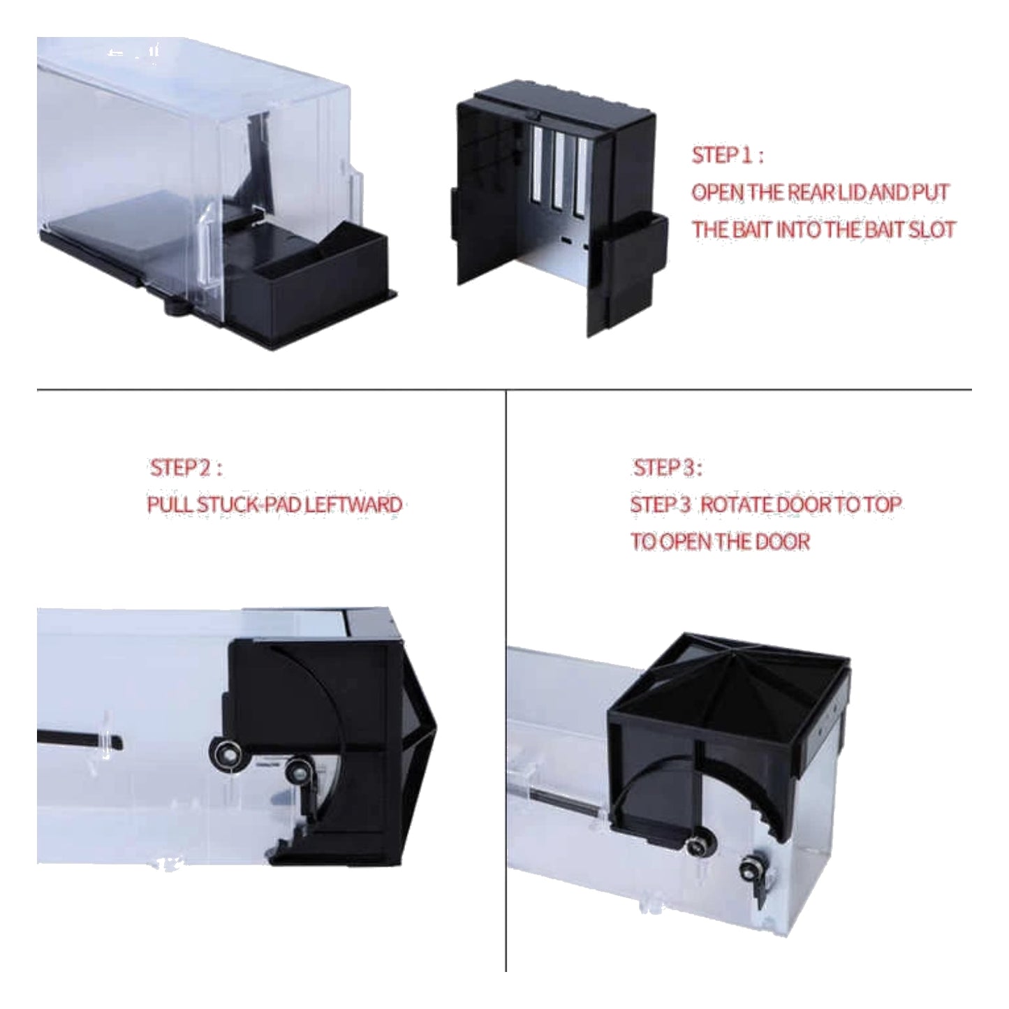 Large Humane Rat Traps High Quality Transparent Durable Indoor & Outdoor Pack Of 4