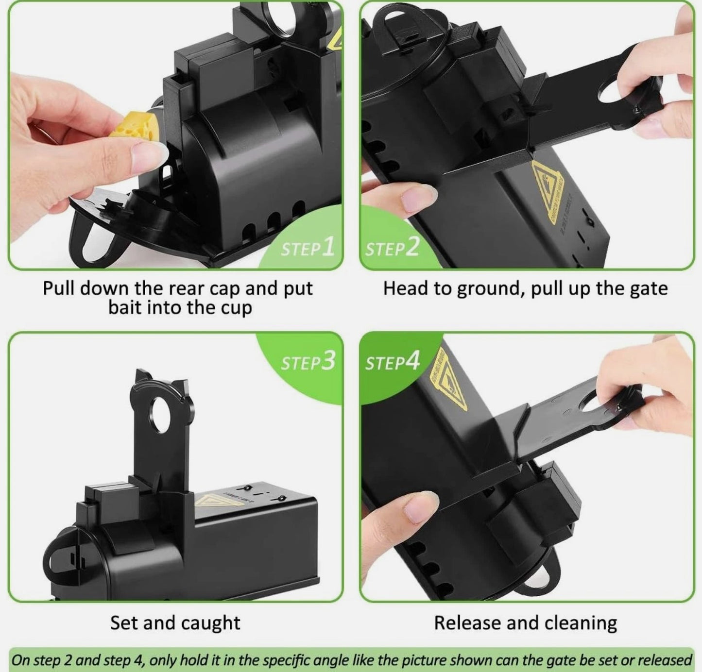 Large Rat Traps Catcher Indoor & Outdoor Black Cat Design Pack Of 4